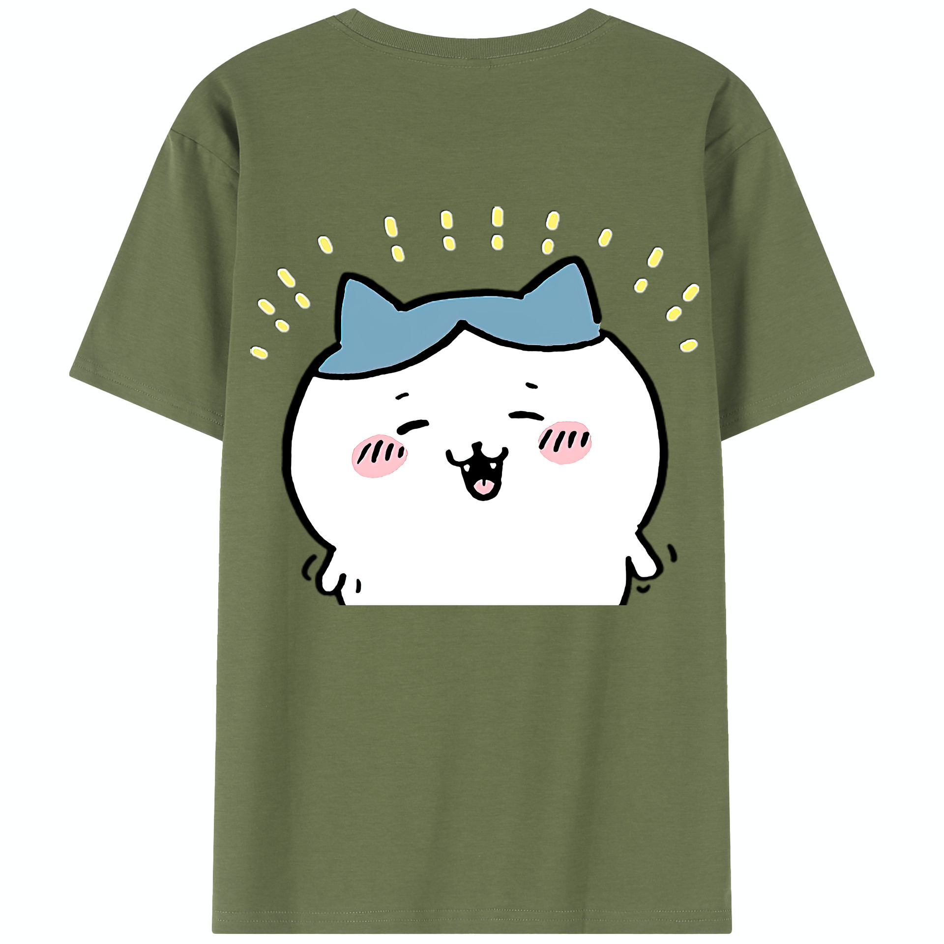（画像用） ちいかわ ハチワレ Chii-kawa hachiware 綿100％半袖Tシャツ（背面プリント）